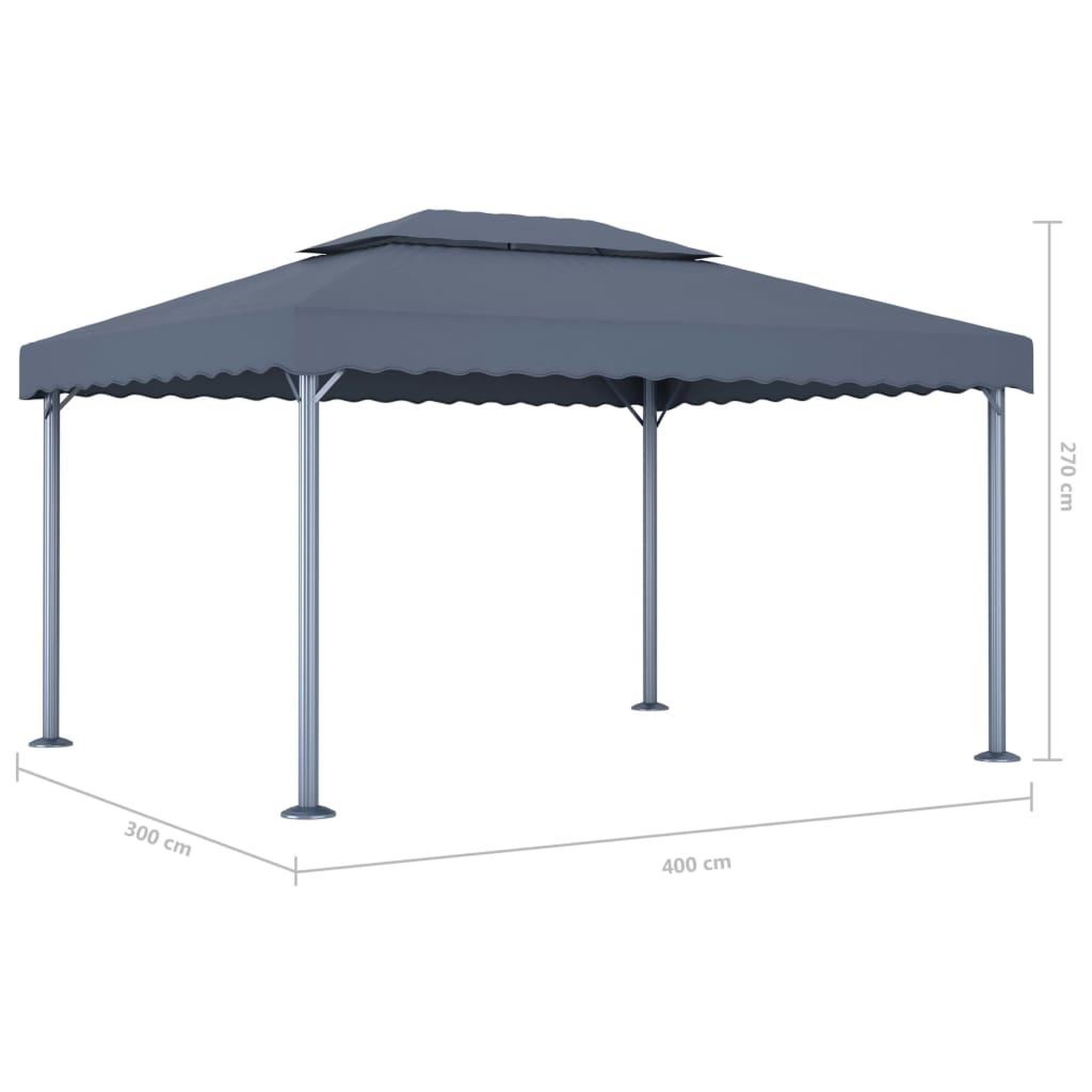 Voir la diapositive 6 : VIDAXL Tonnelle et guirlande lumineuse a LED 4x3m Anthracite Aluminium