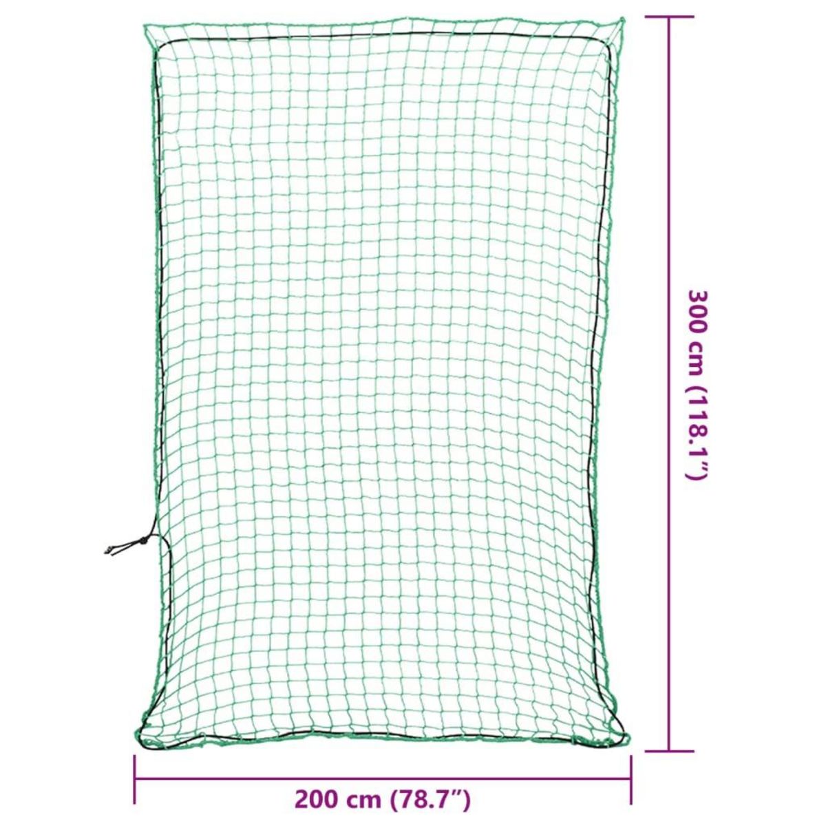 VIDAXL Filet pour remorque avec corde elastique vert 3x2 m PP