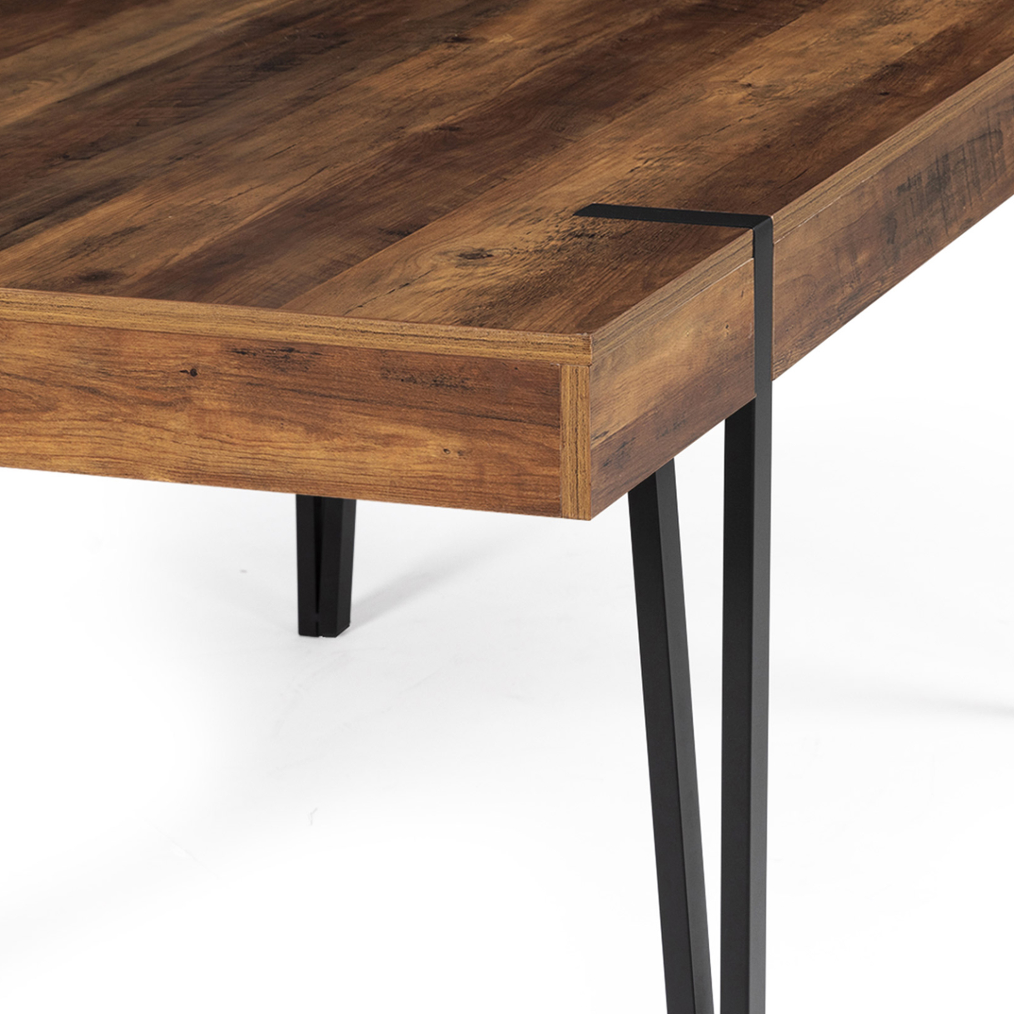 Voir la diapositive 5 : ID MARKET Table à manger rectangle austria 10 personnes bois pied épingle 200 cm