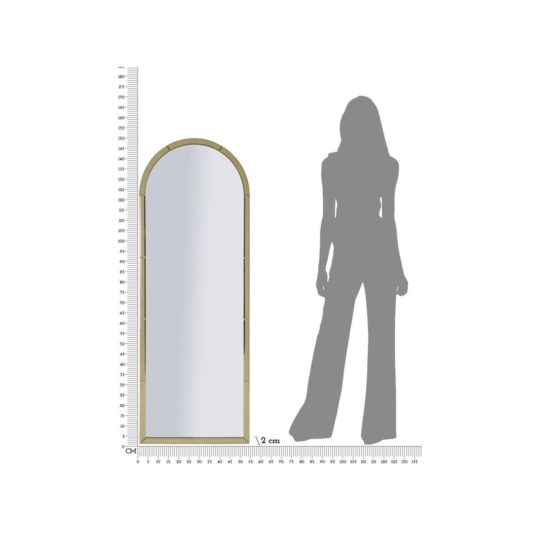 Voir la diapositive 5 : Paris Prix Miroir Mural Design  Baku  150cm Or