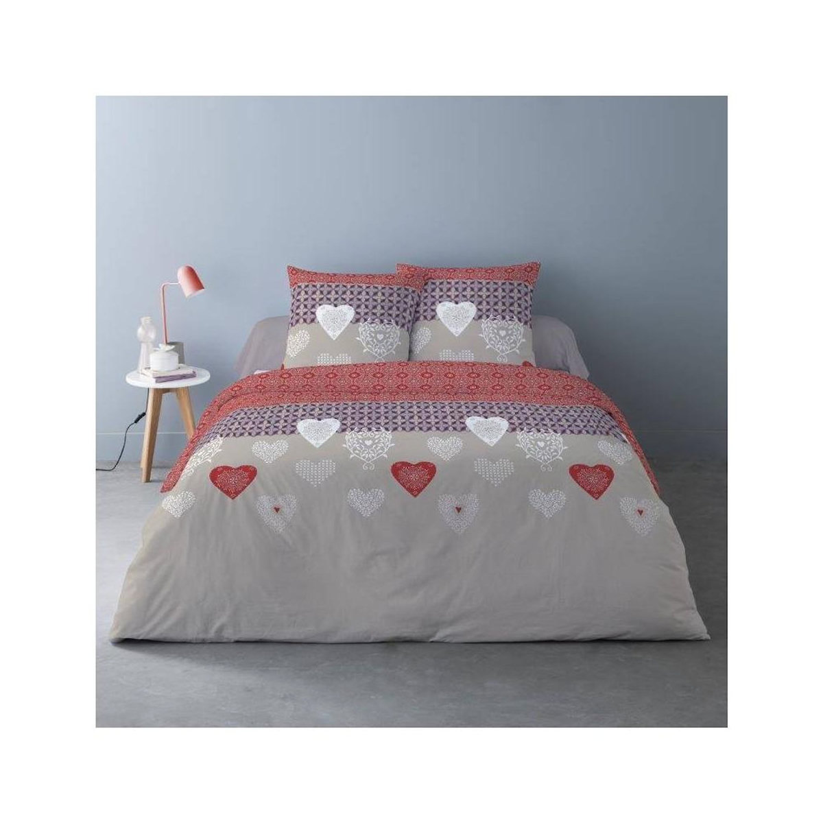 Dourev Housse de couette Flanelle 200x200 NATY + 2 taies