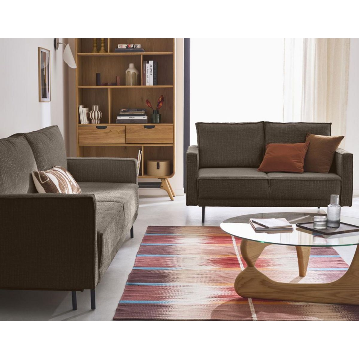 LISA DESIGN Charlie - canapé droit 2 places - en tissu velours relief