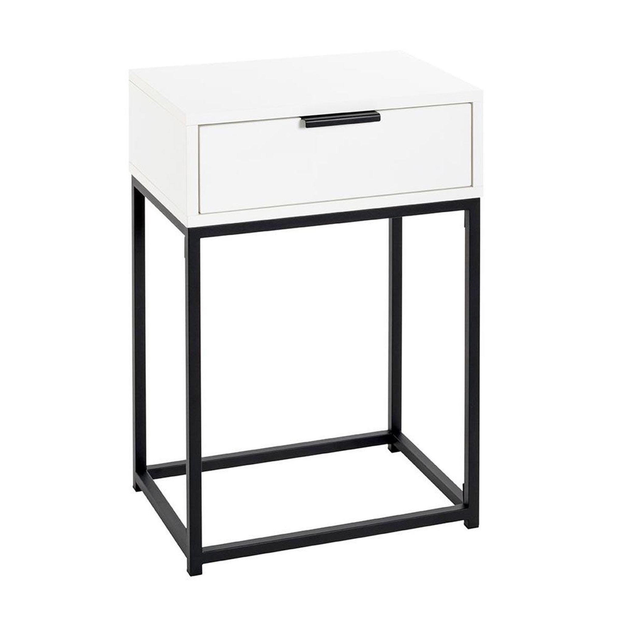 Paris Prix Table de chevet 1 tiroir  maluma  60cm blanc & noir