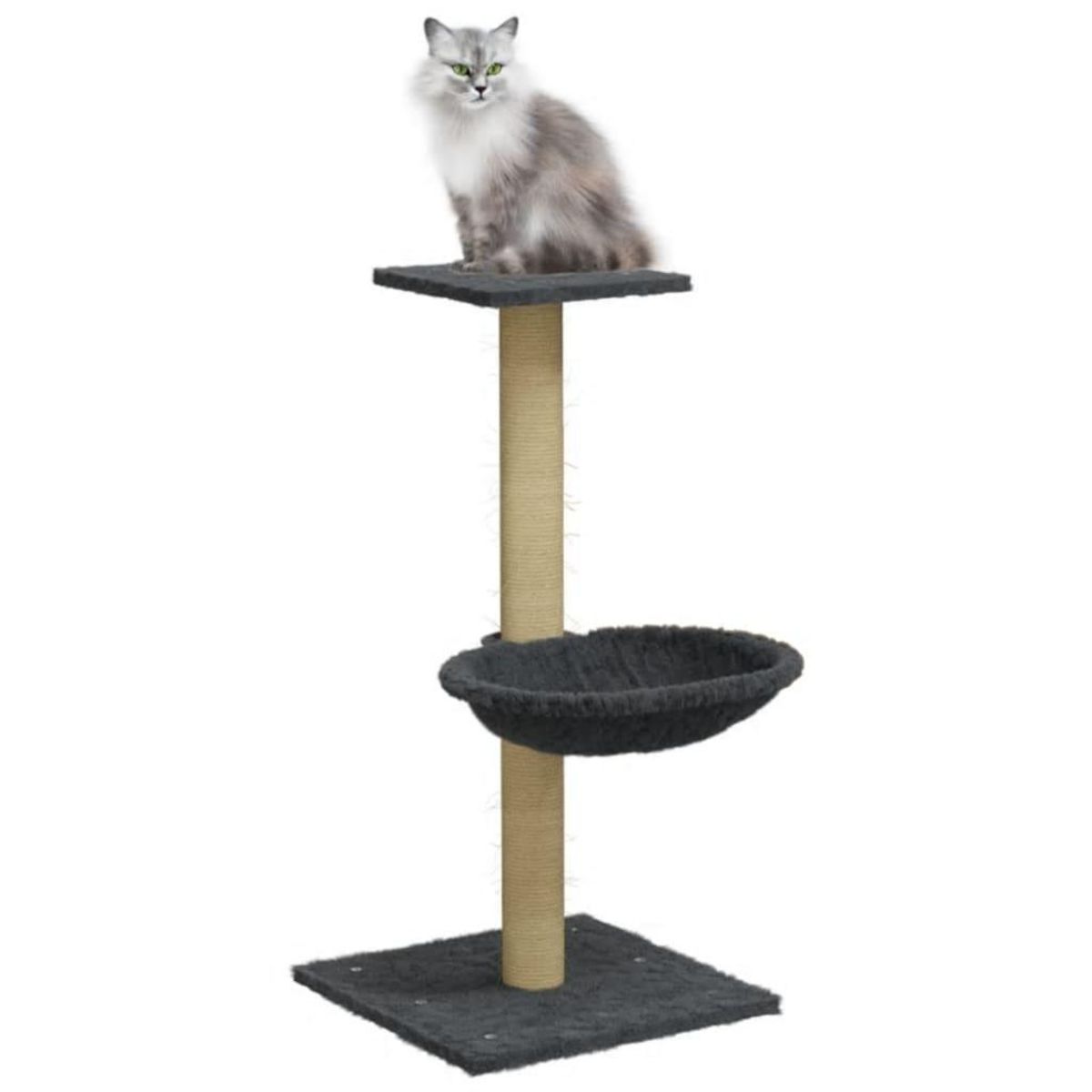 VIDAXL Arbre a chat avec griffoir en sisal Gris fonce 74 cm