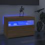 Voir la diapositive 1 : VIDAXL Meuble TV avec lumieres LED chene sonoma 60x35x40 cm