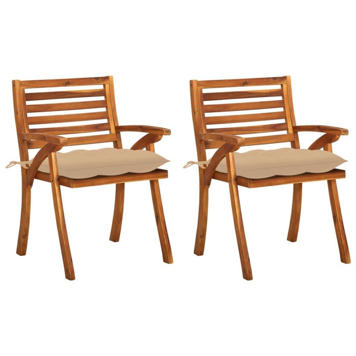 VIDAXL Chaises a manger de jardin avec coussins lot de 2 Acacia massif