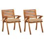 Voir la diapositive 1 : VIDAXL Chaises a manger de jardin avec coussins lot de 2 Acacia massif