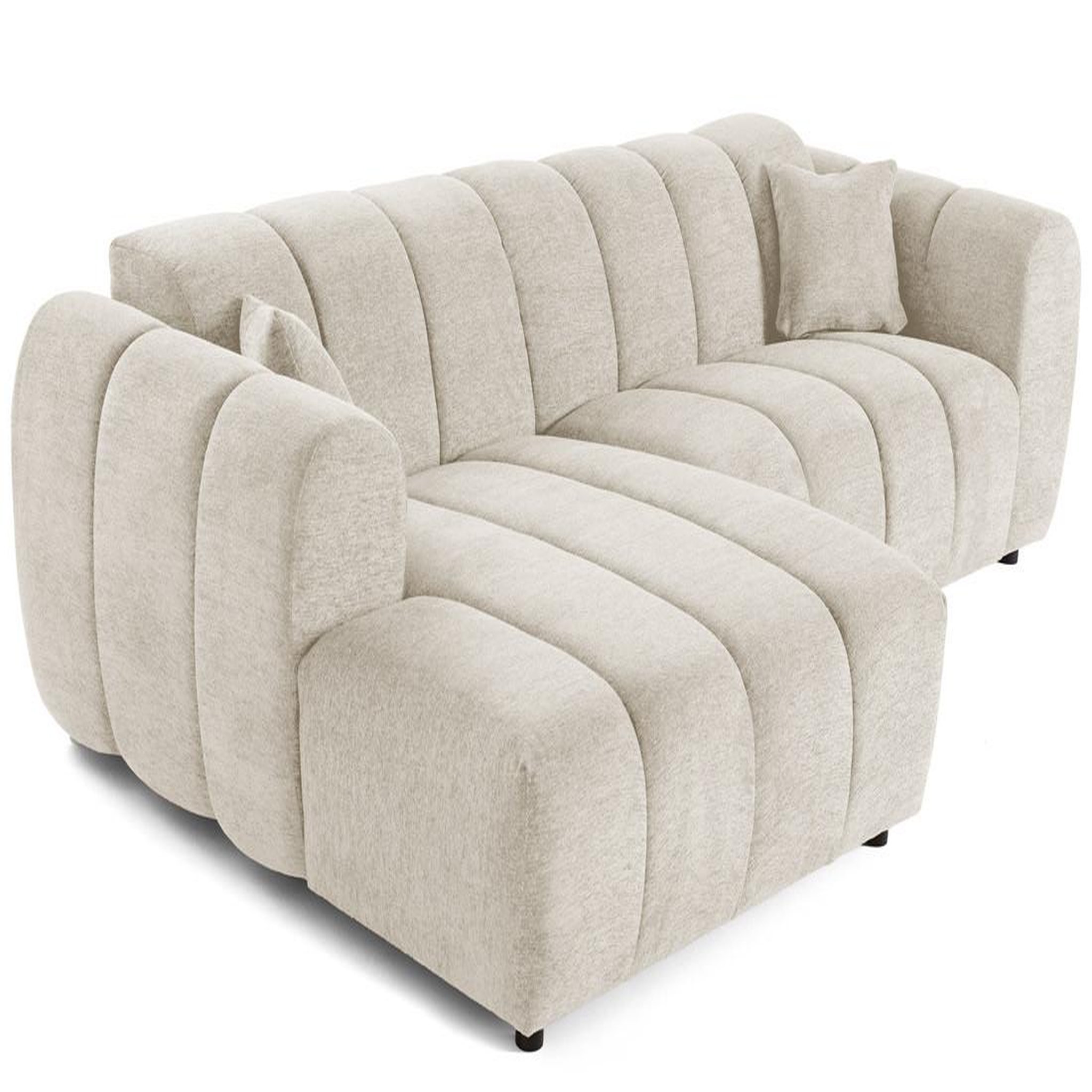 Voir la diapositive 2 : LISA DESIGN Curtis - canapé d'angle gauche 4 places en tissu texturé