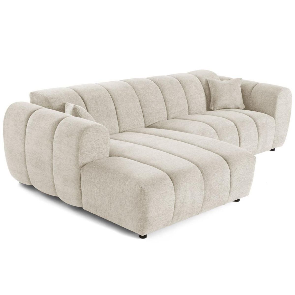 LISA DESIGN Curtis - canapé d'angle gauche 4 places en tissu texturé