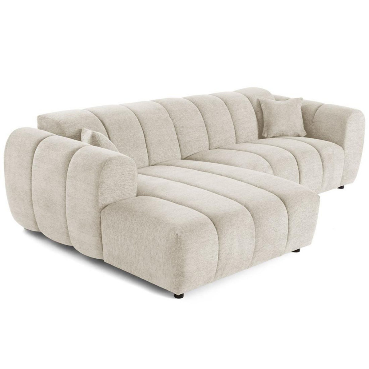 LISA DESIGN Curtis - canapé d'angle gauche 4 places en tissu texturé