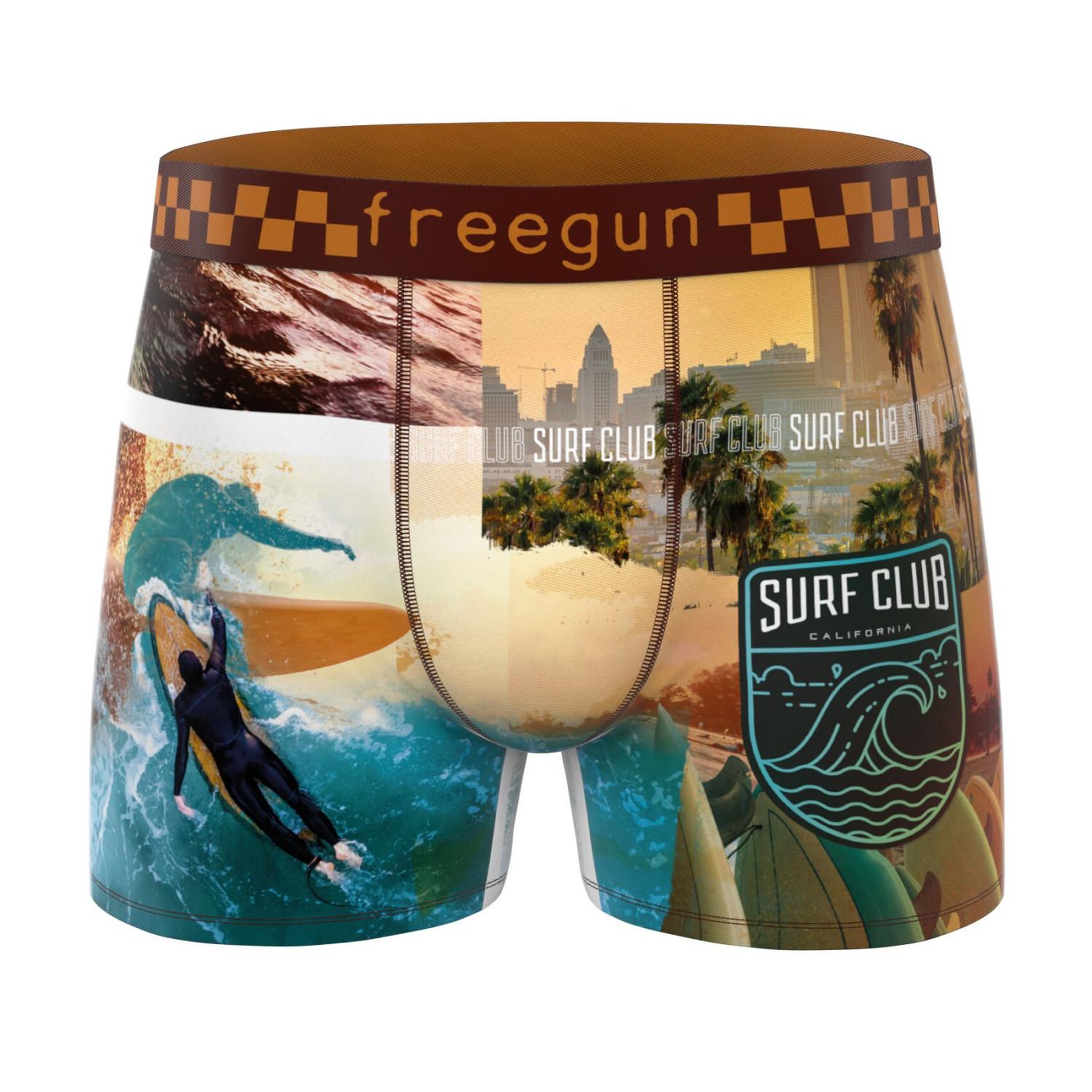 Voir la diapositive 6 : FREEGUN Lot de 5 boxers homme California Vibes