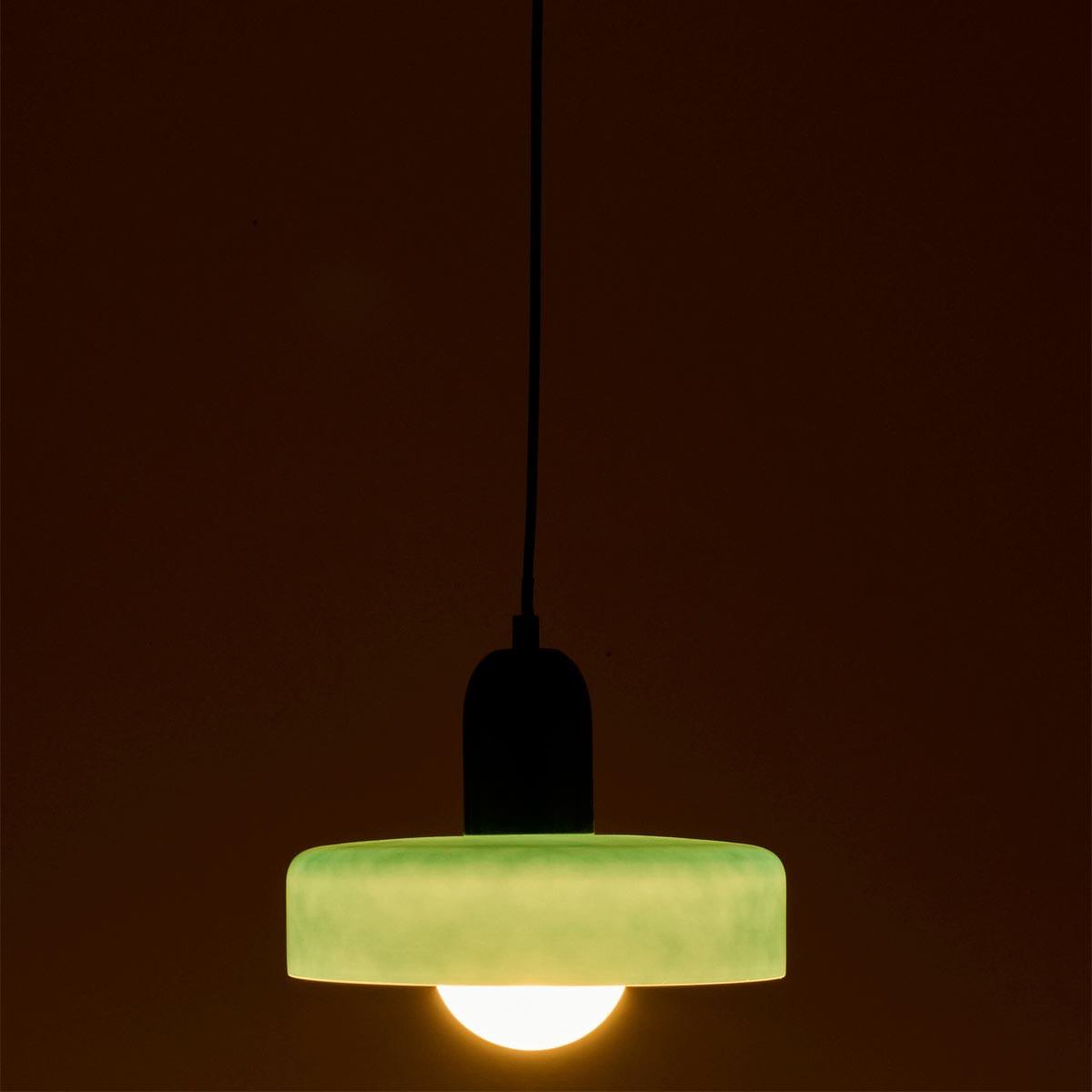 Voir la diapositive 2 : J-LINE Suspension Design en Verre  Rétro  25cm Vert