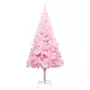 VIDAXL Arbre de Noël artificiel pre-eclaire et boules rose 210 cm PVC