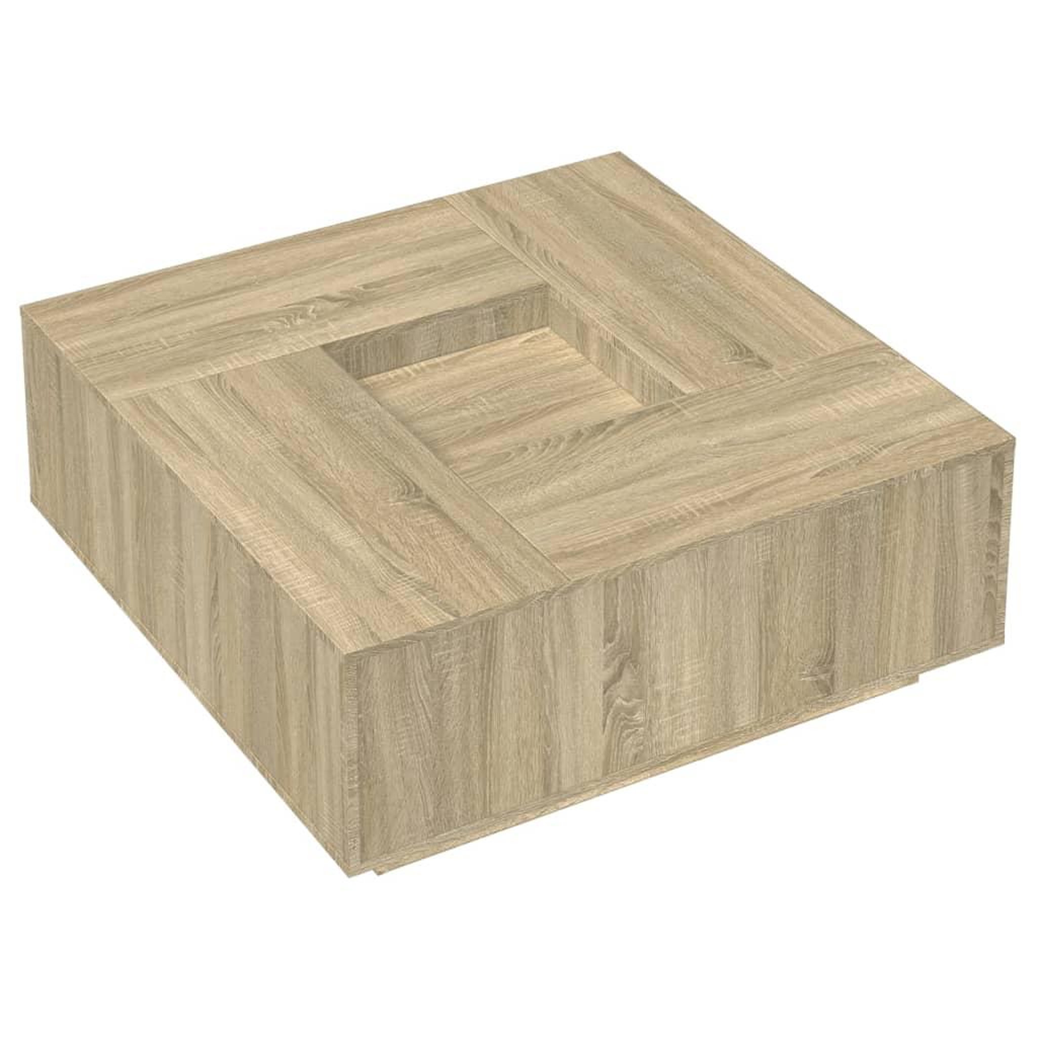 Voir la diapositive 4 : VIDAXL Table basse chene sonoma 100x100x40 cm bois d'ingenierie