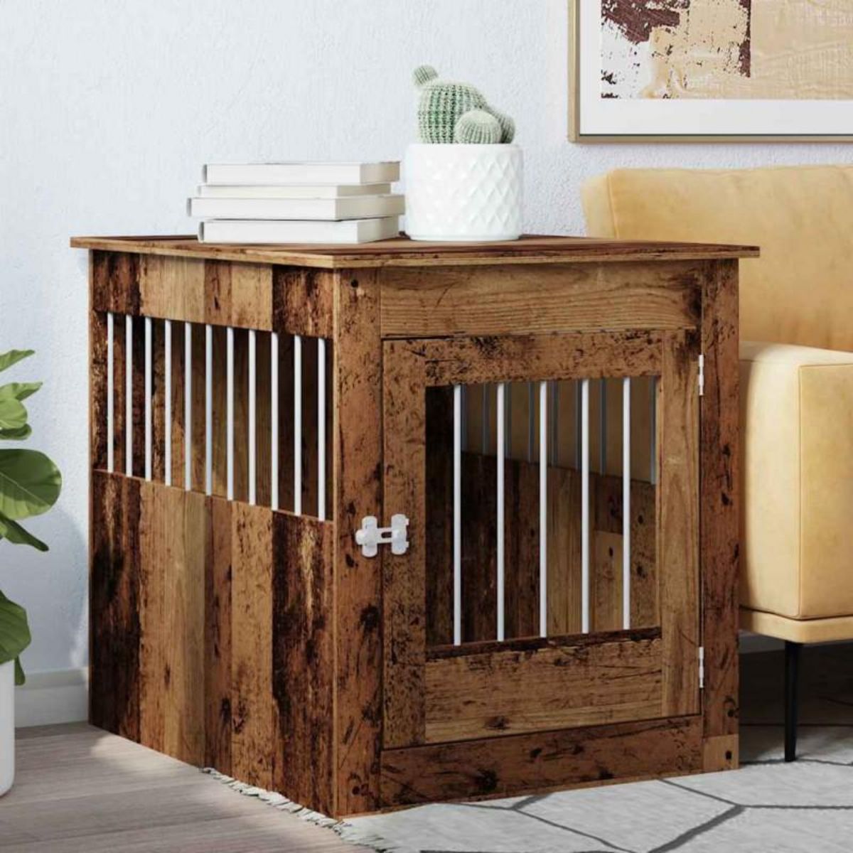 VIDAXL Meuble de cage chiens vieux bois 64,5x80x71cm bois d ingénierie