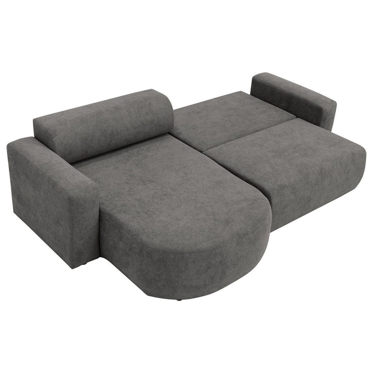 BEST MOBILIER Brunello - canapé d'angle réversible 4 places convertible avec coffre en tissu