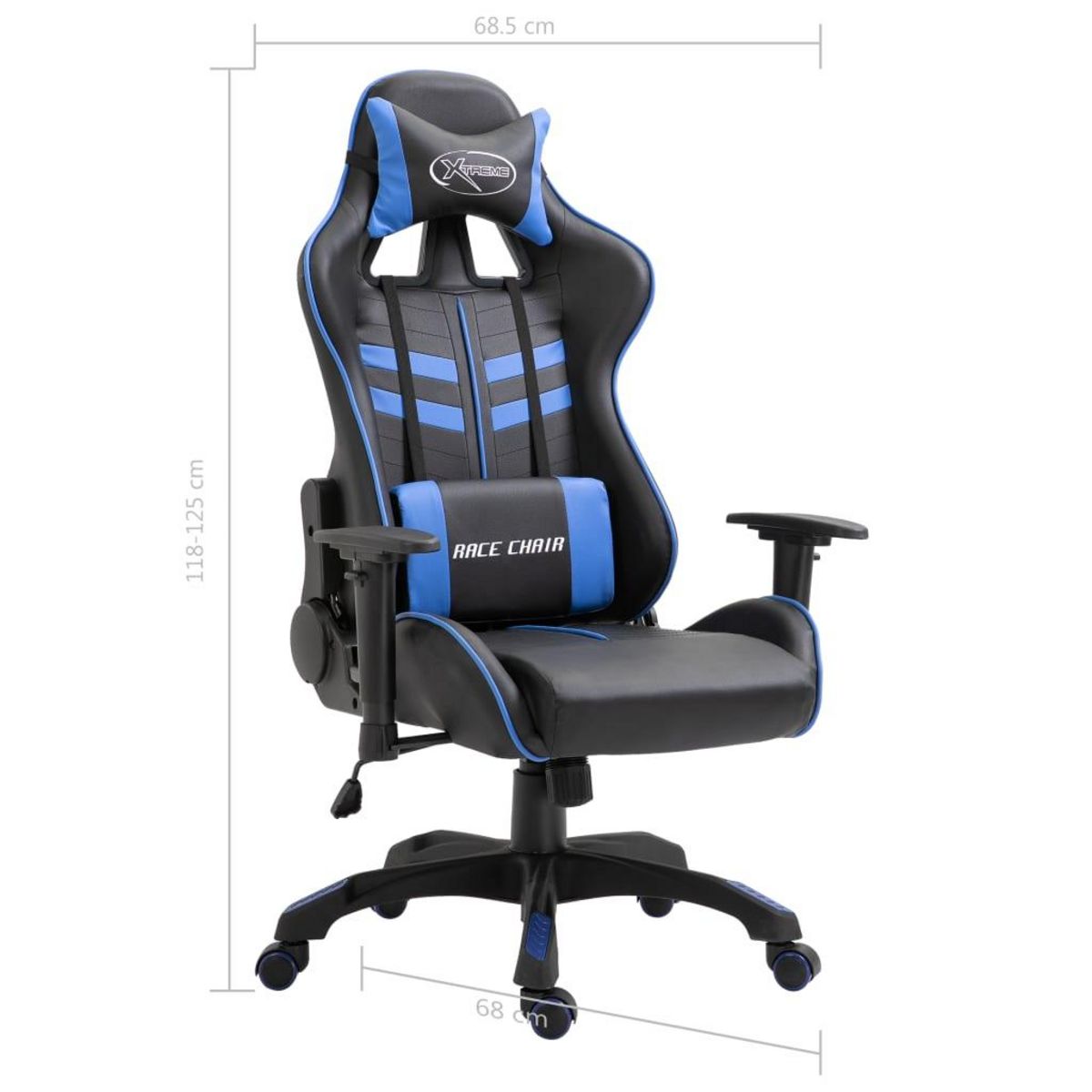VIDAXL Chaise de jeu Bleu Similicuir