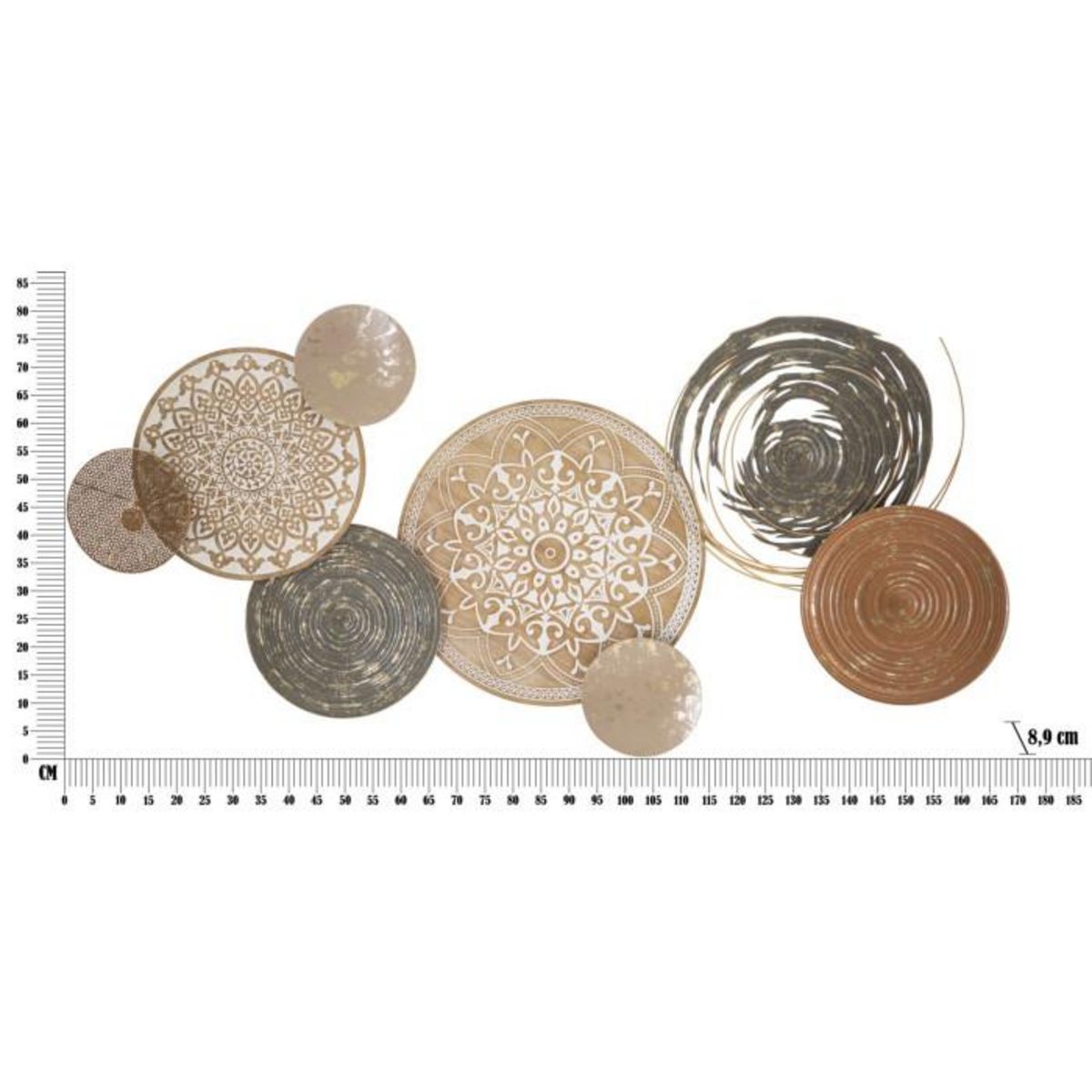 Paris Prix Décoration Murale en Métal  Boho  167cm Multicolore