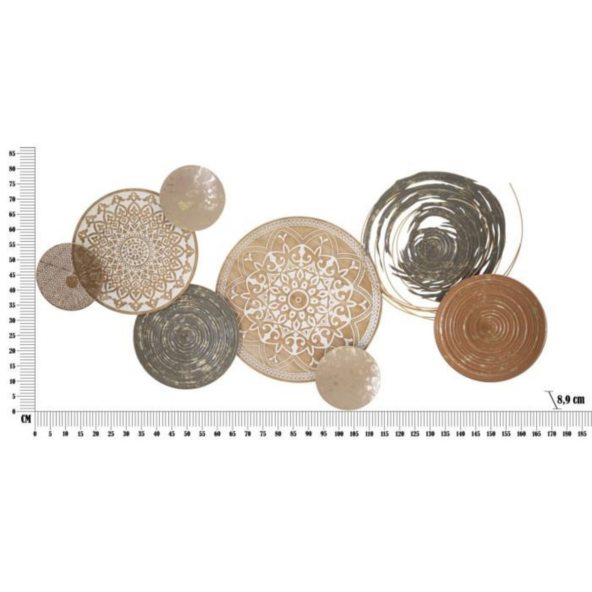 Paris Prix Décoration Murale en Métal  Boho  167cm Multicolore