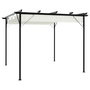 Voir la diapositive 1 : VIDAXL Pergola avec toit retractable Blanc creme 3 x 3 m Acier