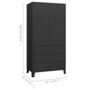 Voir la diapositive 6 : VIDAXL Garde-robe industrielle Noir 90x50x180 cm Metal