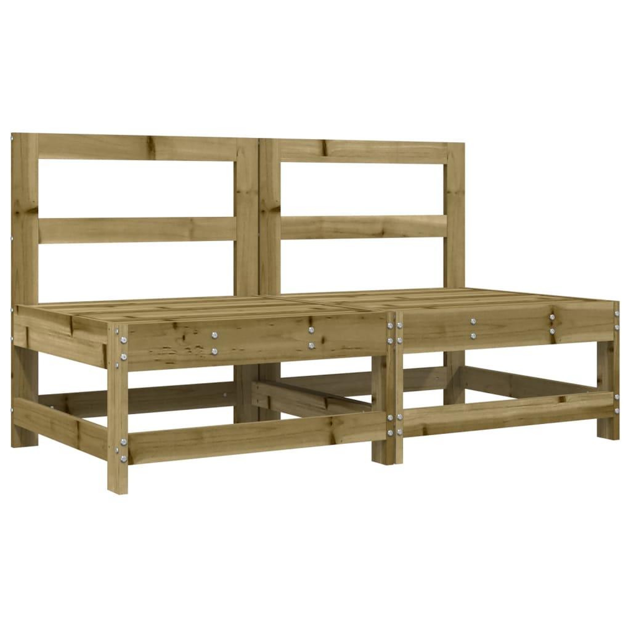 Voir la diapositive 3 : VIDAXL Canapes centraux avec coussins 2 pcs bois de pin impregne