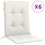 Voir la diapositive 2 : VIDAXL Coussins de chaise a dossier bas lot de 6 creme melange tissu