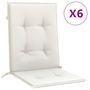 Voir la diapositive 2 : VIDAXL Coussins de chaise a dossier bas lot de 6 creme melange tissu