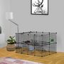 Voir la diapositive 2 : PAWHUT Cage parc enclos pour animaux domestiques L 146 x l 73 x H 73 cm modulable 2 niveaux 36 panneaux bords arrondis fil métallique noir
