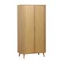 Voir la diapositive 1 : SWEEEK Armoire 2 portes effet bois rainuré avec étagère et penderie. L 90 x P 60 x H 180cm
