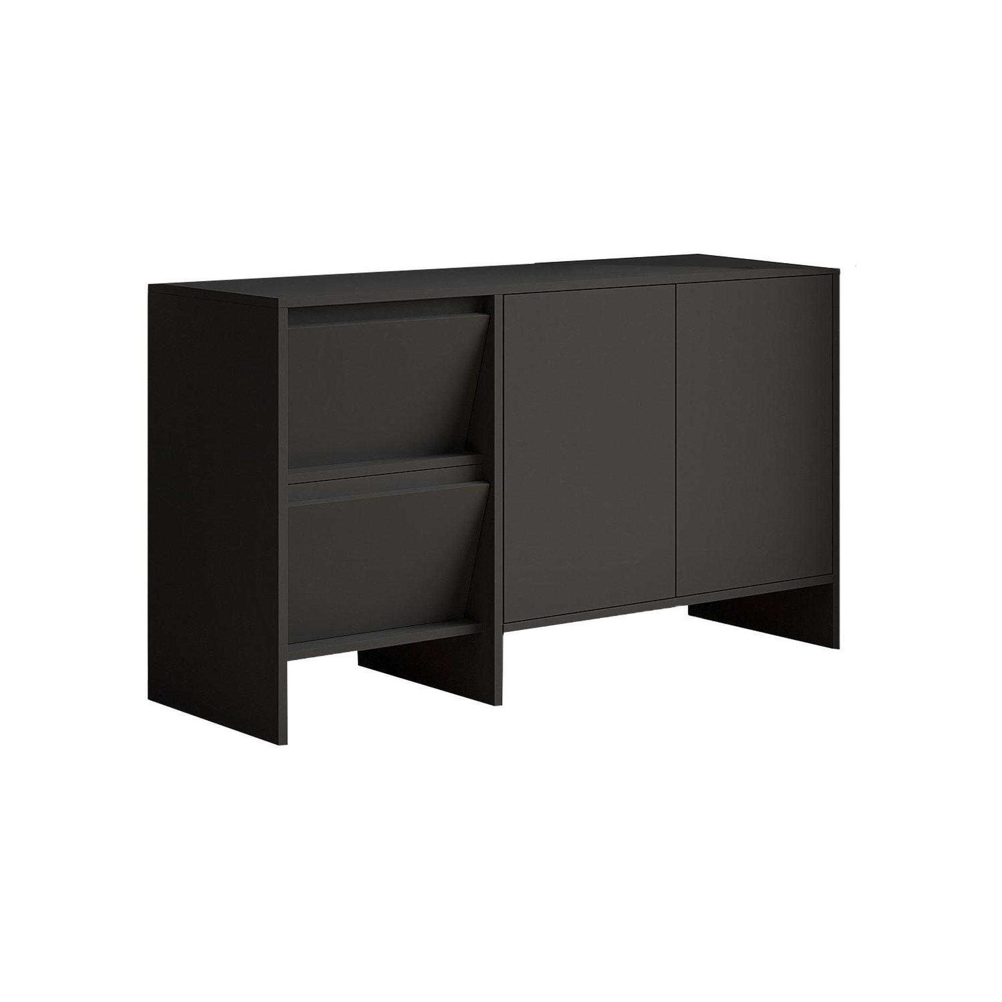 Habitat et Jardin Buffet en bois  laris 130  - 130 x 44 x 82 cm - gris anthracite