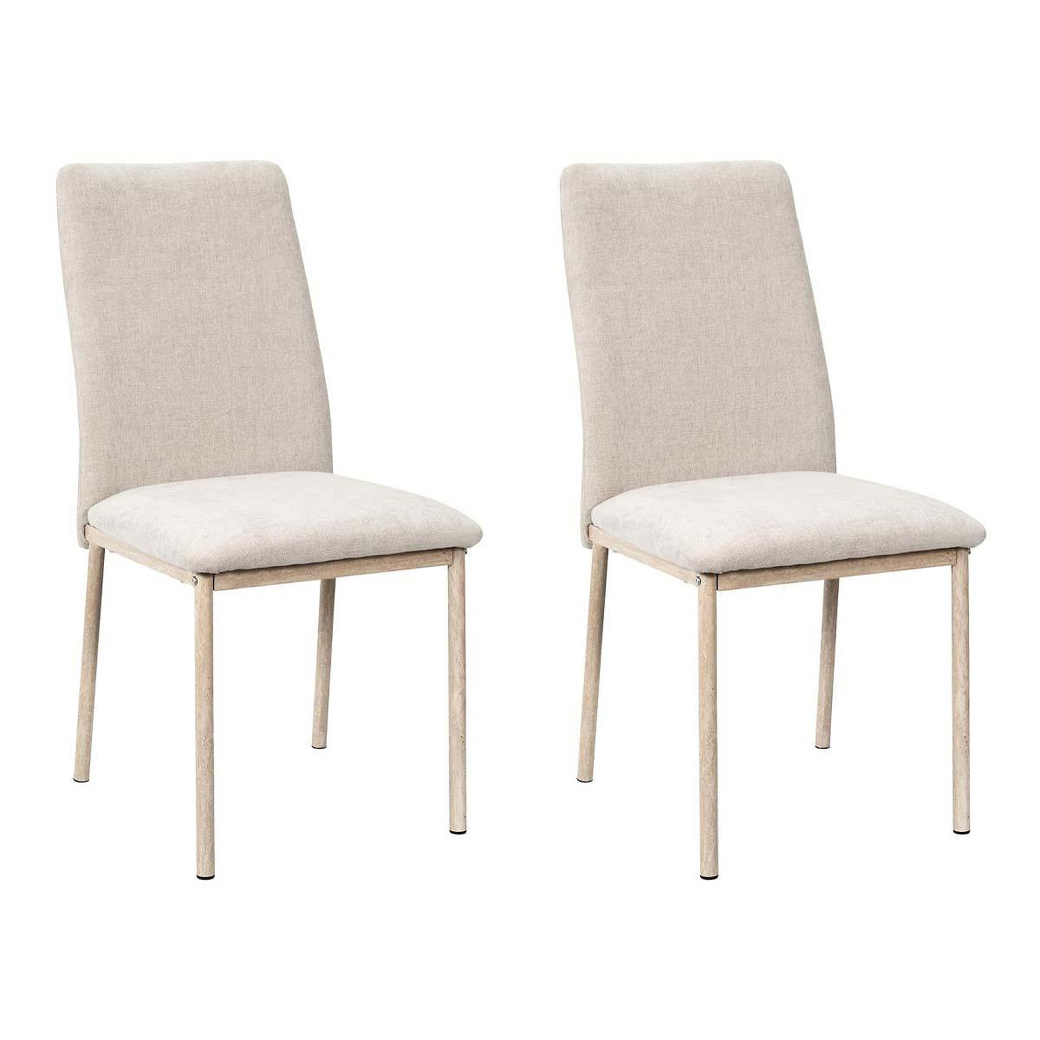 The Home Deco Factory Lot de 2 chaises de table  emilia  91cm beige