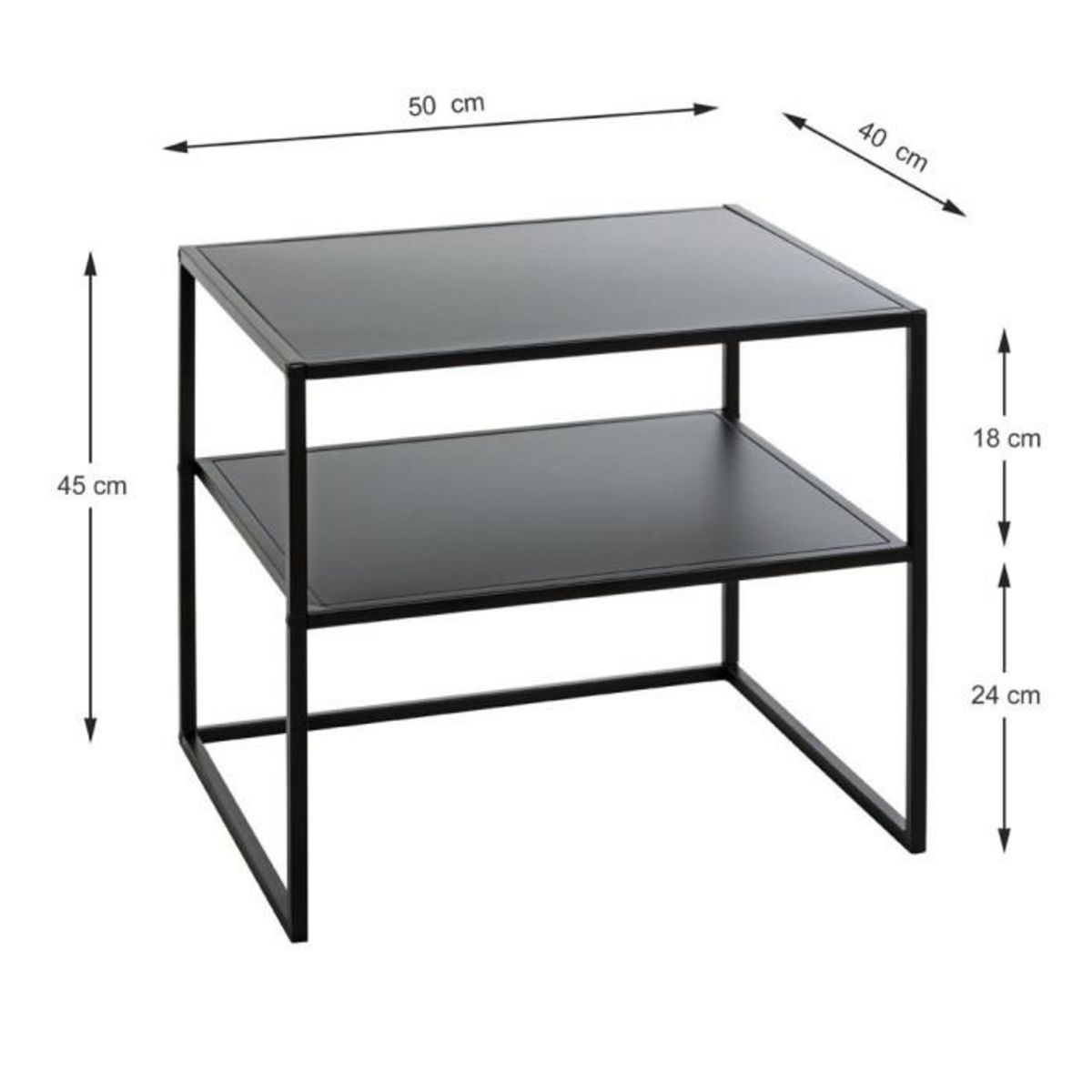 Paris Prix Table d'Appoint Design  Lirola  50cm Noir