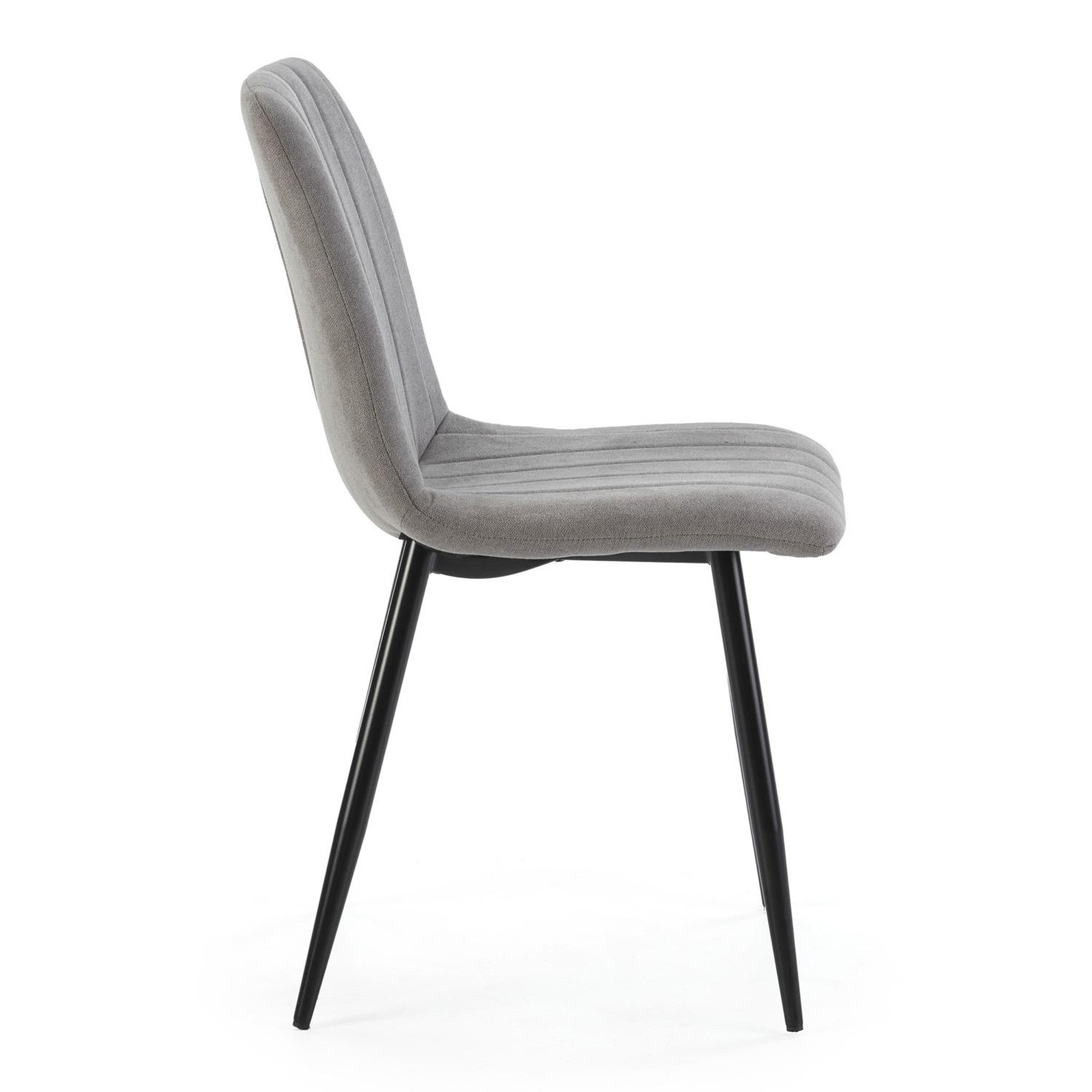 Voir la diapositive 3 : VS VENTA-STOCK Pack 4 chaises Sagi recouvertes de tissu gris