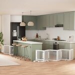 VIDAXL Barriere pour chien porte pliable 12 panneaux bois de peuplier