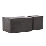 Paris Prix Lot de 2 Tables Basses Effet Bois  York  80cm Marron Foncé