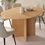 Voir la diapositive 2 : ID MARKET Table à manger extensible ovale MARTHE 4-8 personnes bois façon hêtre 110-150 cm