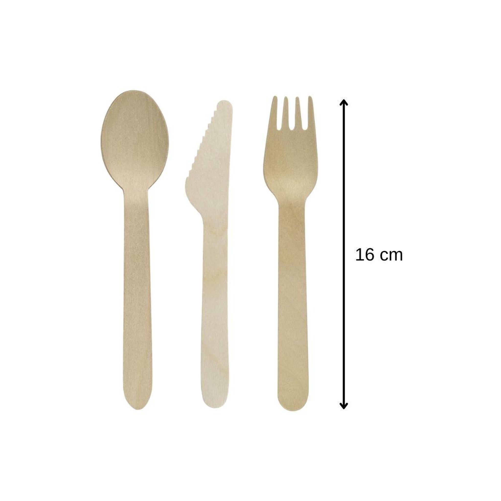 Voir la diapositive 3 : Fackelmann Ensemble de couverts en bois pour pique-nique x30 chacun Fackelmann Move