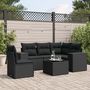 Voir la diapositive 1 : VIDAXL Salon de jardin 6 pcs avec coussins noir resine tressee
