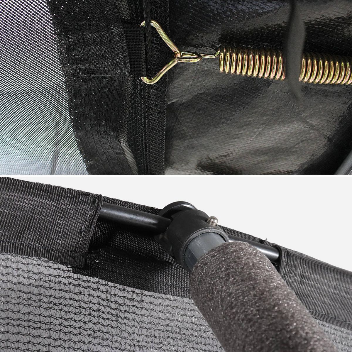 SWEEEK Trampoline rond Ø 370cm gris avec filet de protection intérieur - Saturne Inner – Nouveau modèle - trampoline de jardin 3.7m 370 cm |Design| Qualité PRO. | Normes EU.