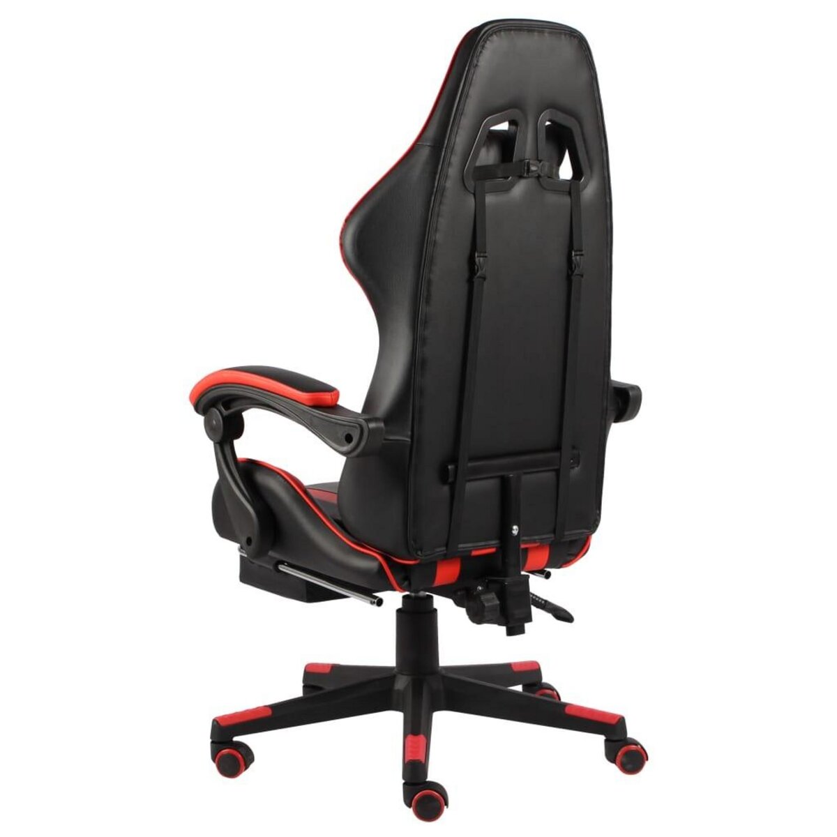 VIDAXL Fauteuil de jeux video et repose-pied Noir et rouge Similicuir