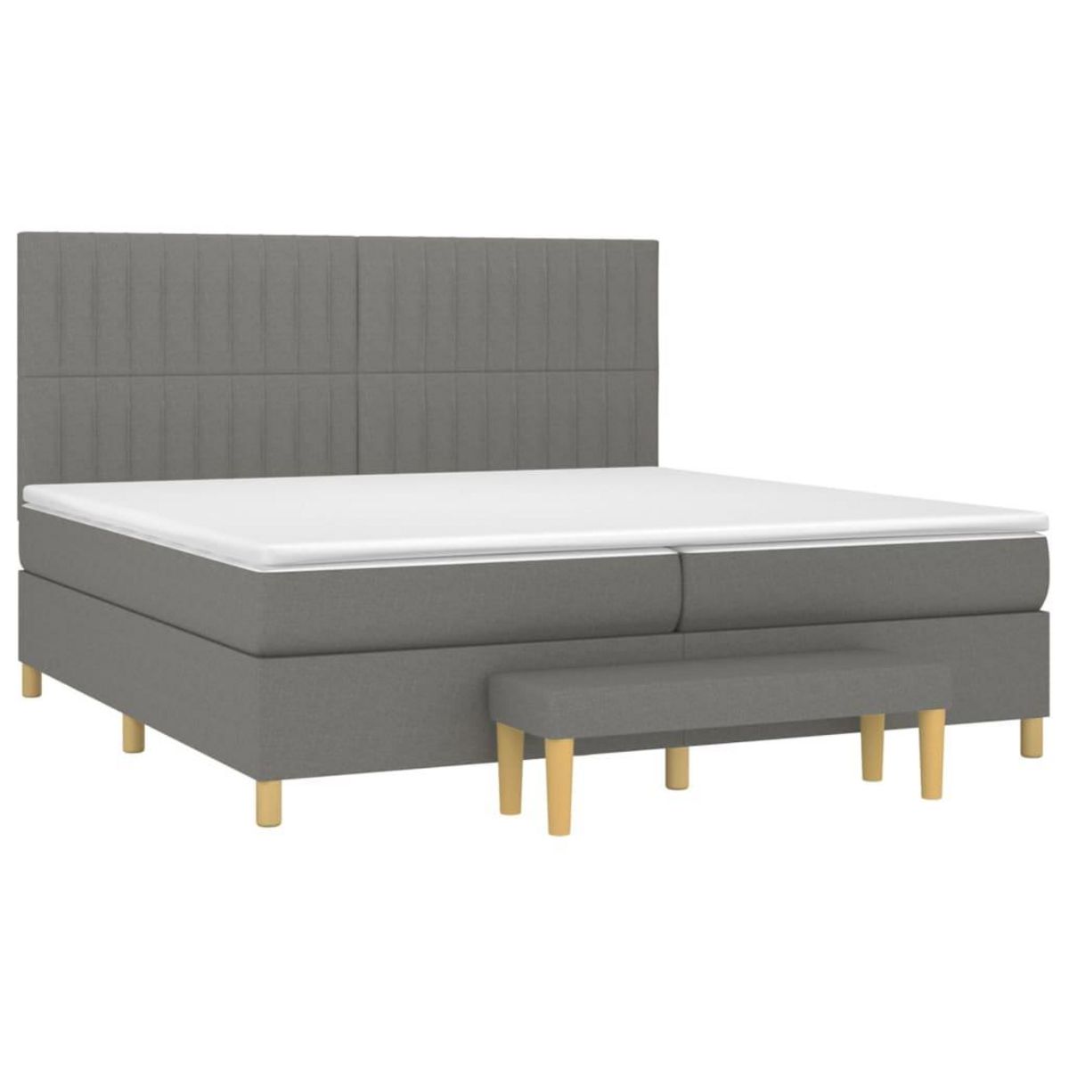 VIDAXL Sommier a lattes de lit avec matelas Gris fonce 200x200cm Tissu