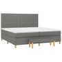 Voir la diapositive 3 : VIDAXL Sommier a lattes de lit avec matelas Gris fonce 200x200cm Tissu