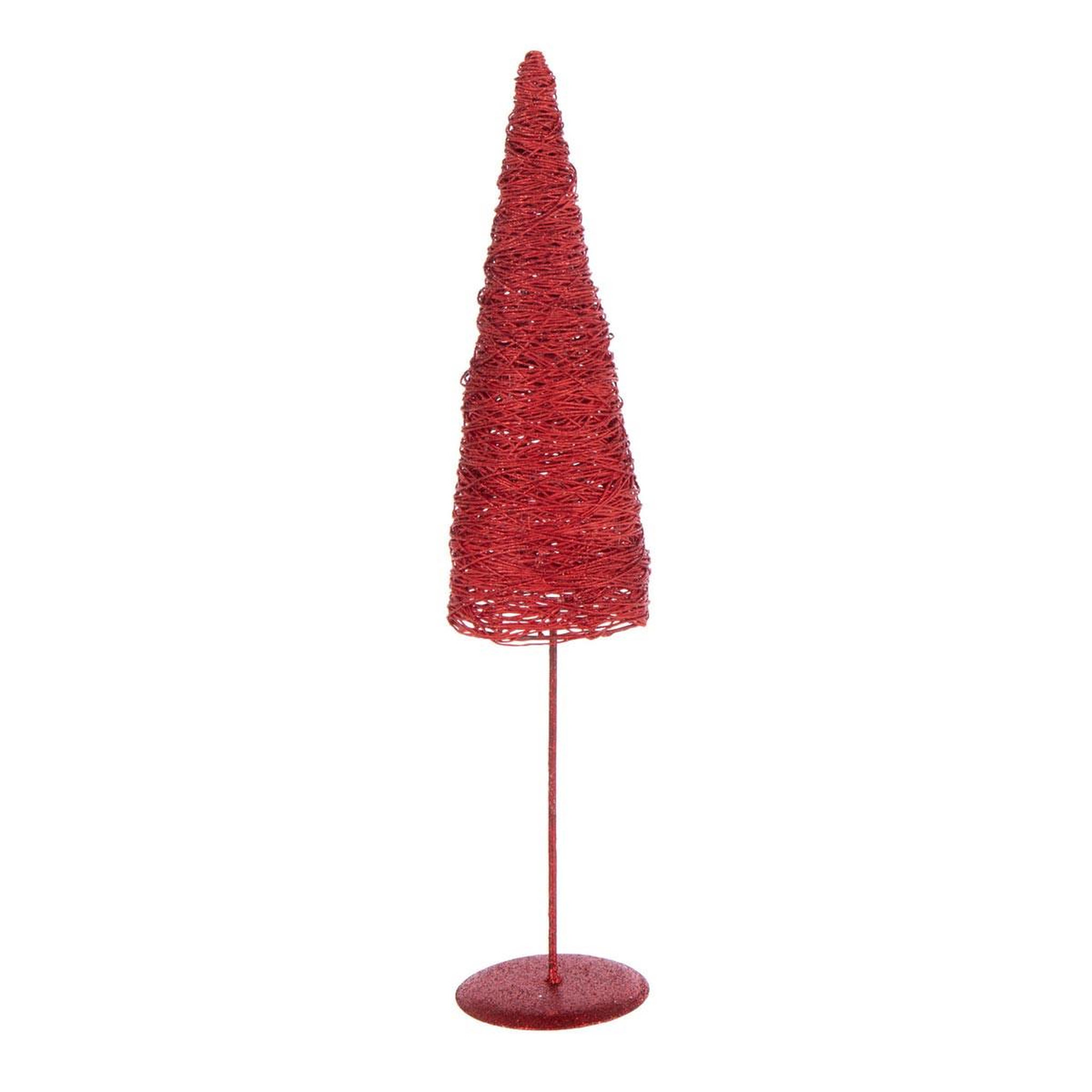 J-LINE Sapin de noël sur socle  glitter  58cm rouge
