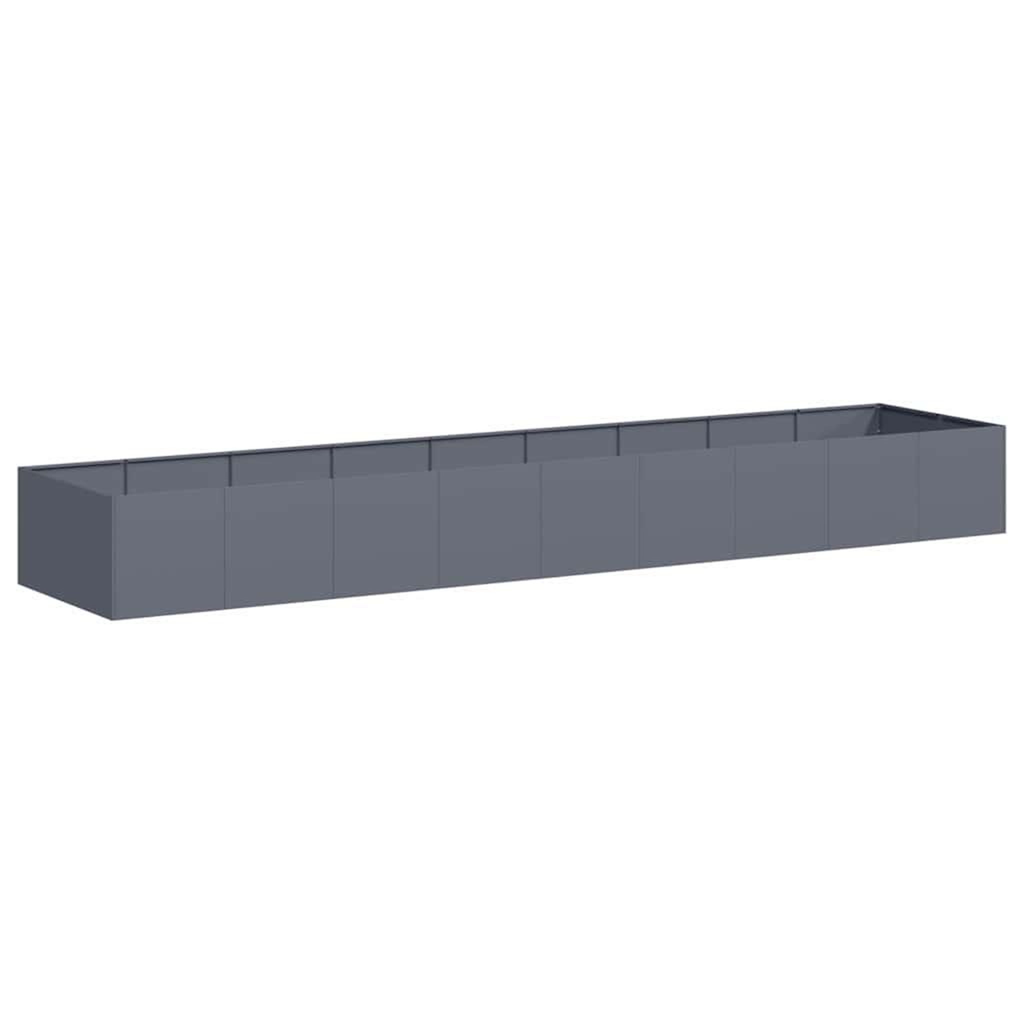 Voir la diapositive 2 : VIDAXL Jardiniere anthracite 360x80x40 cm acier