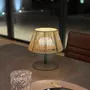 Lumisky Lampe de table sans fil STANDY MINI RAFFY Beige raphia H22cm
