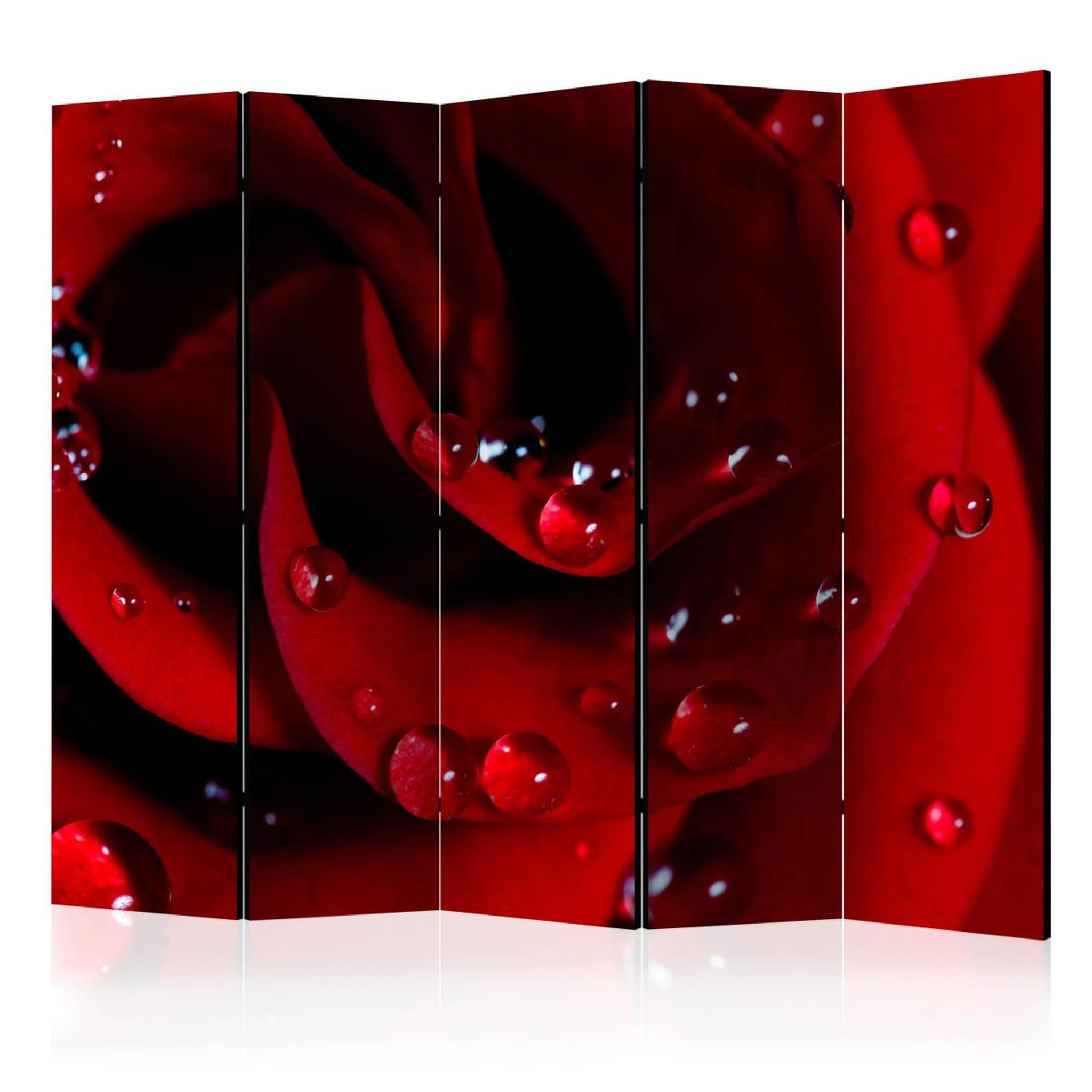 Paris Prix Paravent 5 volets  red rose with water drops  172x225cm