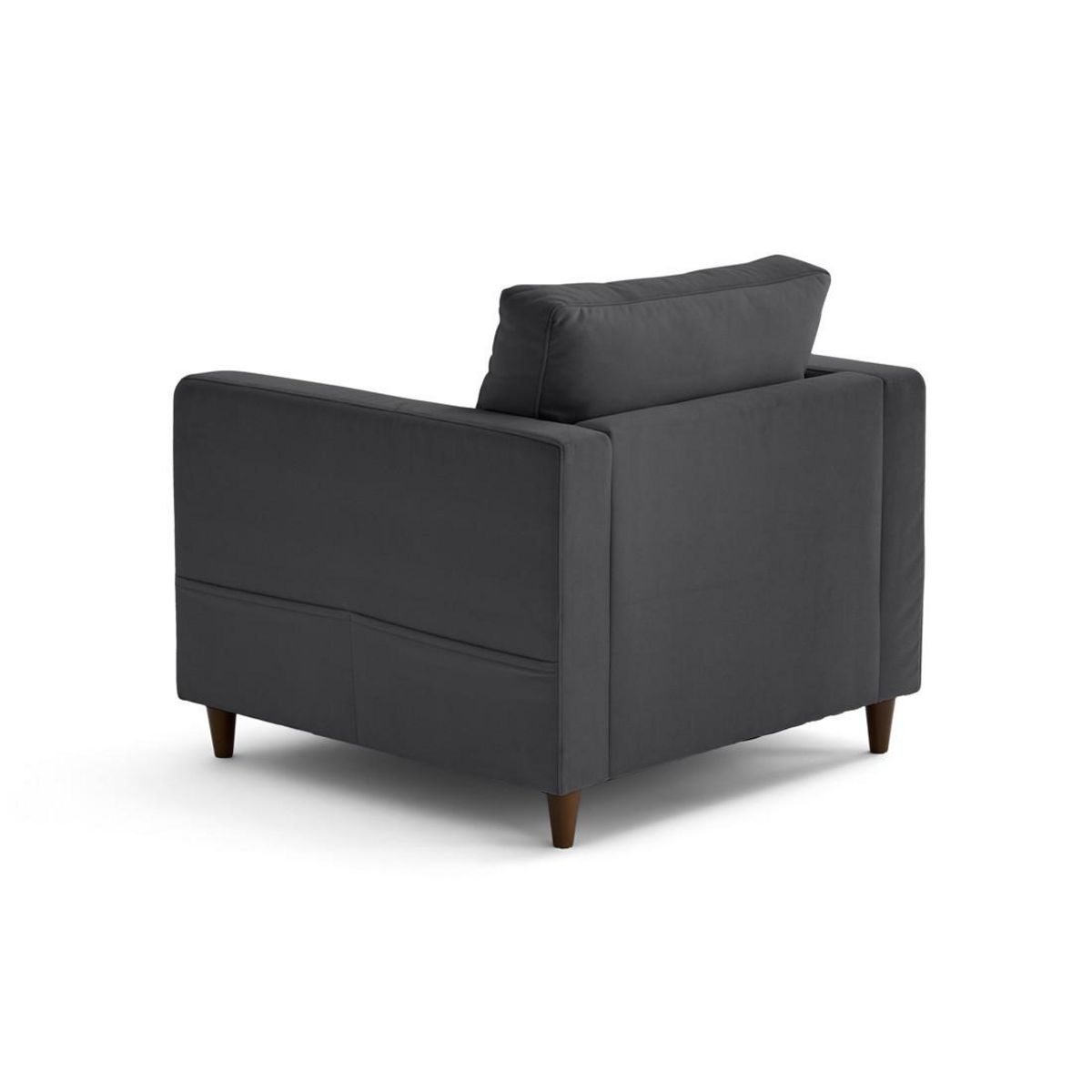 LISA DESIGN Anna - fauteuil avec poche en velours - pieds en bois