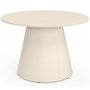 Voir la diapositive 3 : ID MARKET Table de jardin ronde AMELIA 120 CM 6 personnes avec pied central en métal beige