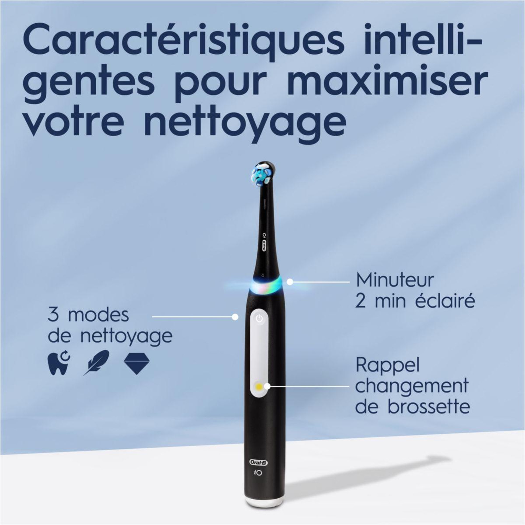 Voir la diapositive 4 : ORAL B Brosse à dents électrique iO 3 Duo Noire et Rose